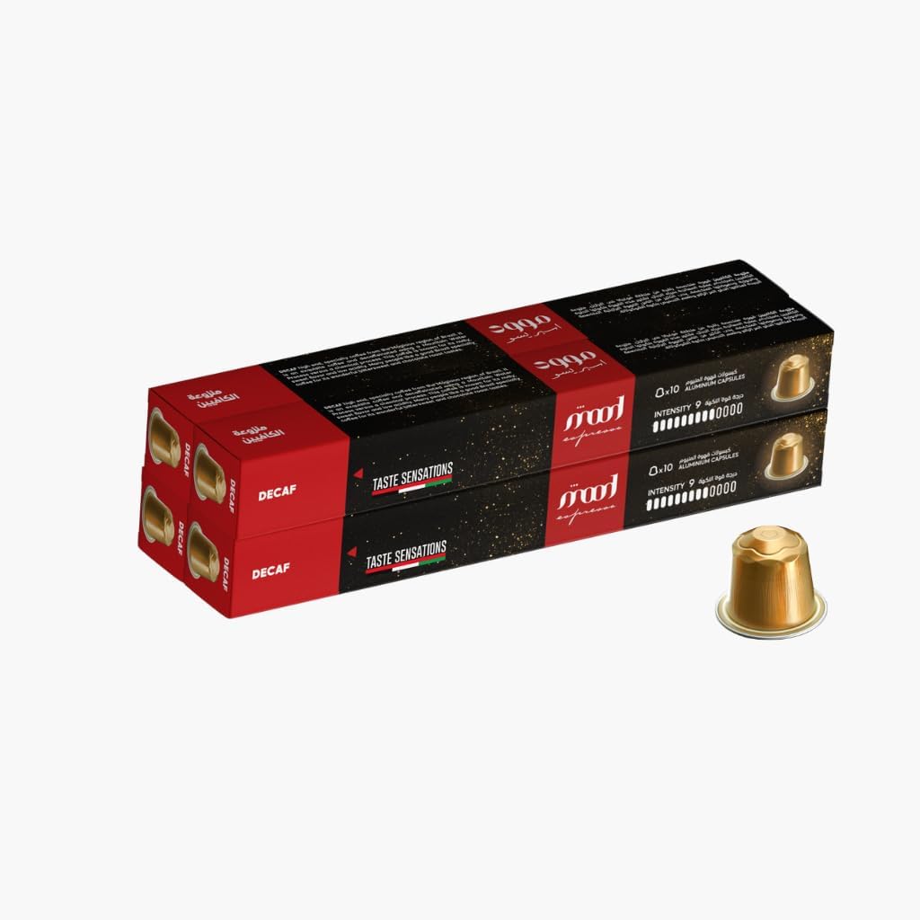 Mood Espresso - Decaf Nespresso Aluminium Capsules, Pack of 4 (40 Capsules)
