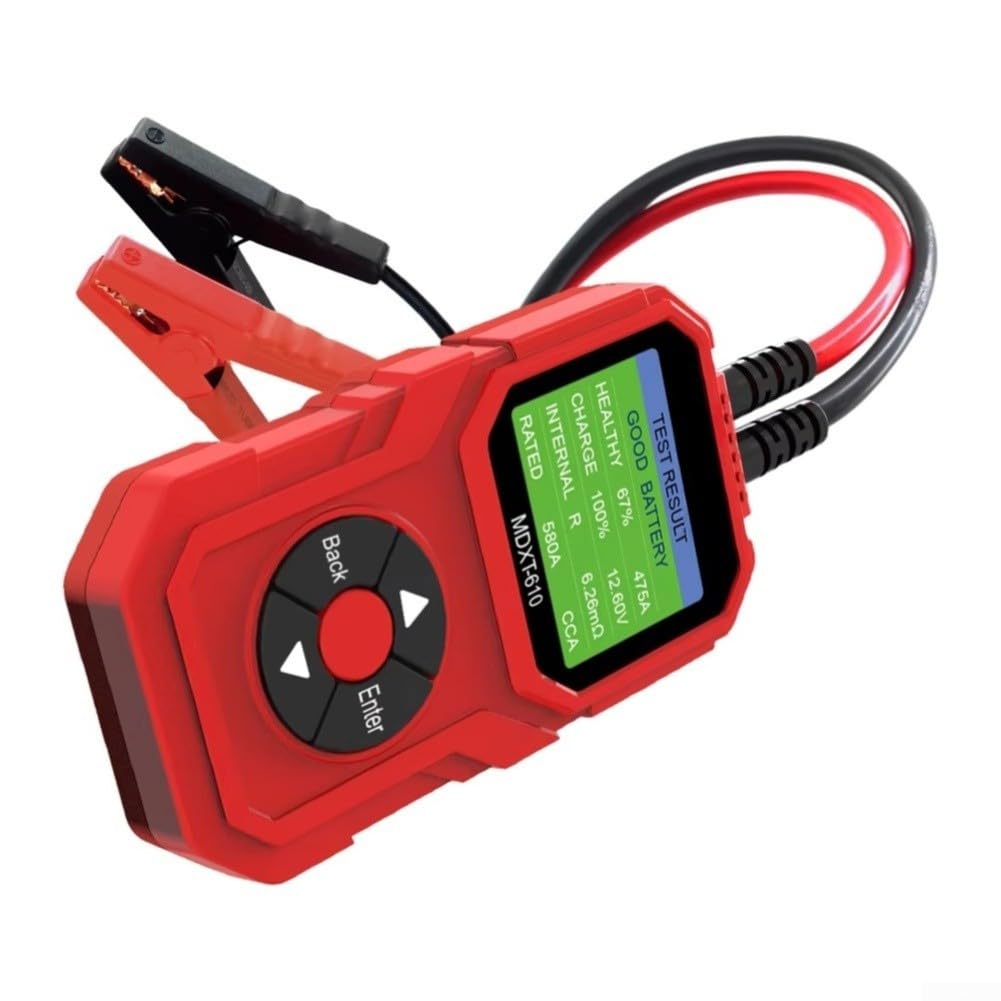 MDXT-610 12V Batterietester Innenwiderstand | LCD-Display, SOH/SOC-Analyse, Automatischer Starttest, Ladesystemprüfung, ABS-Material, Mehrsprachige Unterstützung