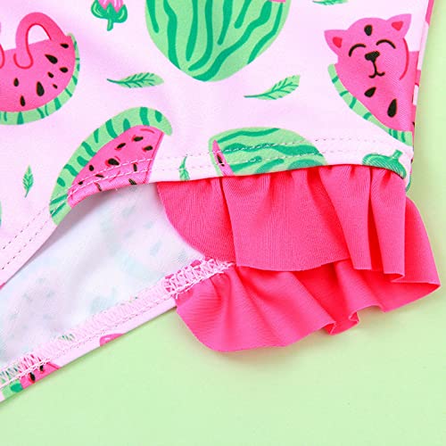 Traje de banho para meninas Fit and Flare Little Daisy Ruffled Traje de banho confortável de alta el