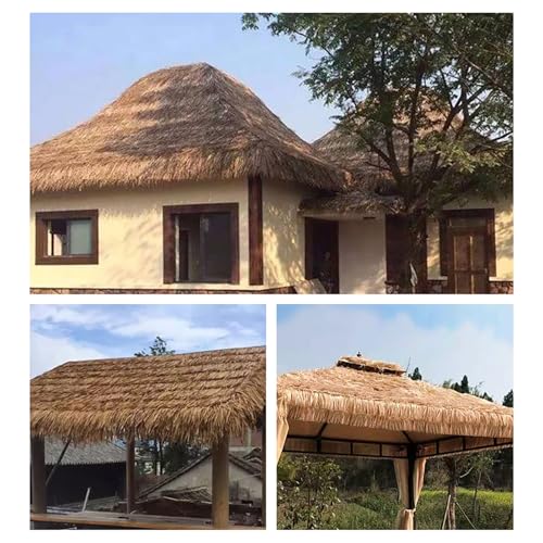 Synthetisches Stroh-Grasdach, mexikanisches Tiki-Bargras, Palapa Thatch Dachdeckung,künstliche Strohrolle, Gartendekoration, Zaun, Terrasse, kommerzielle Kunst, Basteln(Size:1.6x65.6ft(0.5x20m))