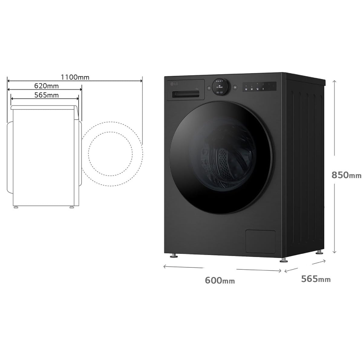 Lave-linge LG F4X7009TBB 9Kg 1400RPM Noir