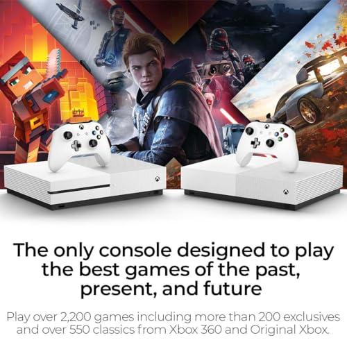 xbox one s 1tb all-digital edition console bundle - includes the xbox one s console series white 1x wireless controller and a microfiber cloth renewed