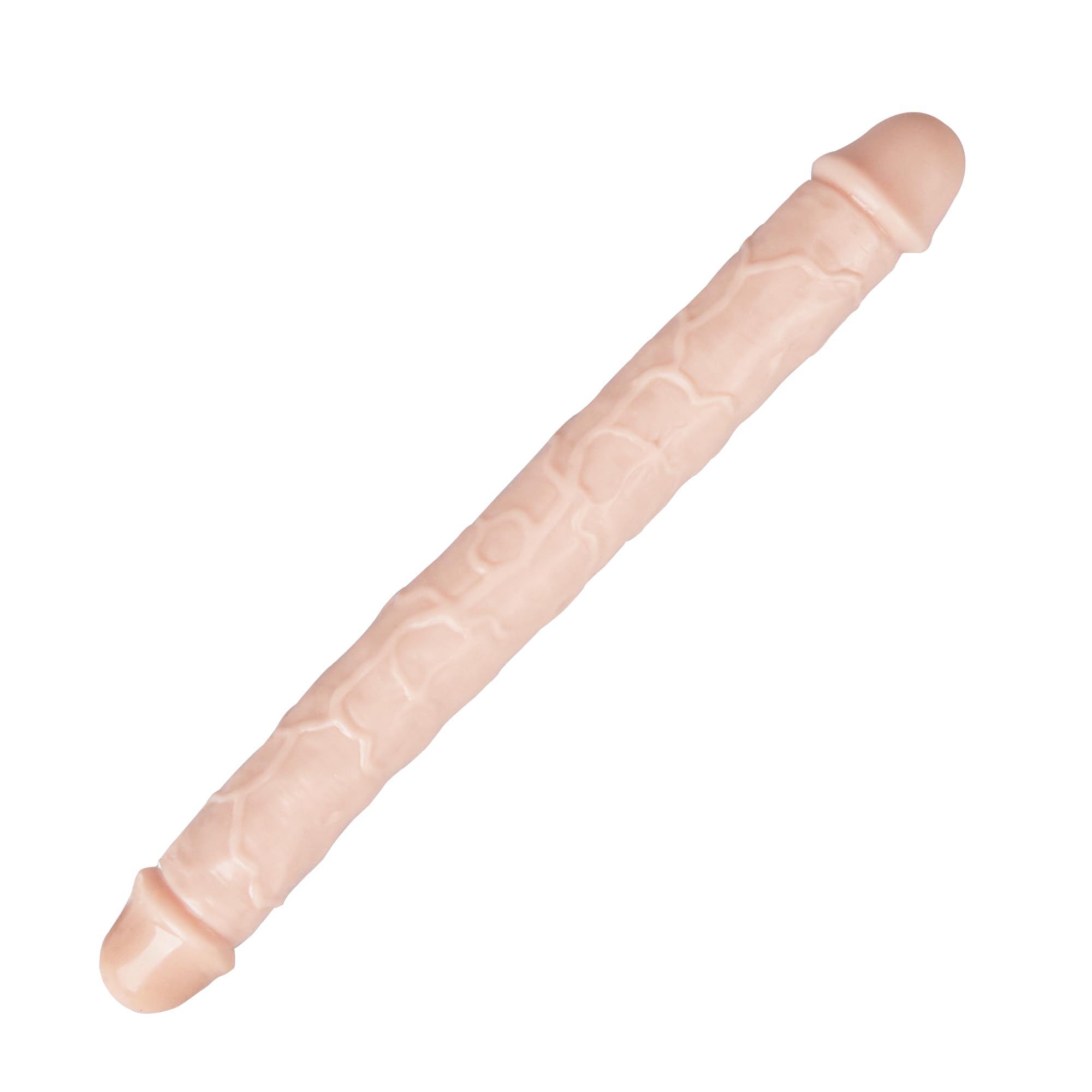 11.8 * 1.37 Inches Double Dildo Crystal Jelly Realistic Anal Long Dildo Penis Soft and Flexible with Veins and Glans Adult Sex Toys for Women/Men/Lesbian Colour of Light Brown