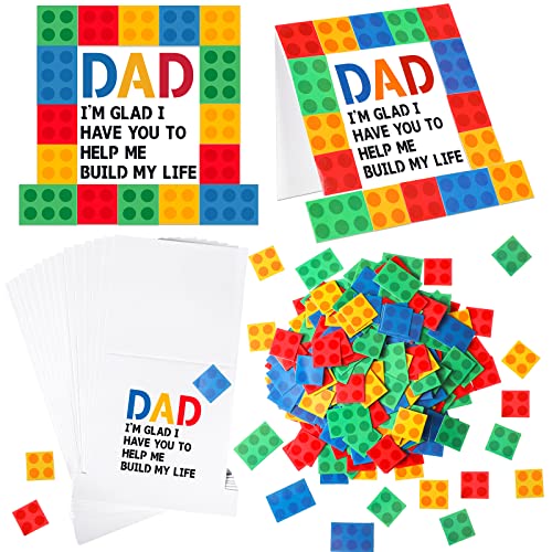 Jexine 24 Sets DIY Fathers Day Crafts for Kids Dad Brick Tabletop Decorating with Easel Crafts Kit for Fathers Day Dad Birthday Classroom Home Supplies Art Projects