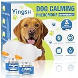 Yingsu Dog Calming Diffuser, 4 in 1 Puppy Pheromones Calming Diffuser, Relaxing Pheromone for Dogs Relief Stress Anxiety Reduce Aggression Barking, Help Train Dog to Pee, 2 Diffuser 2 Refill(48ml)