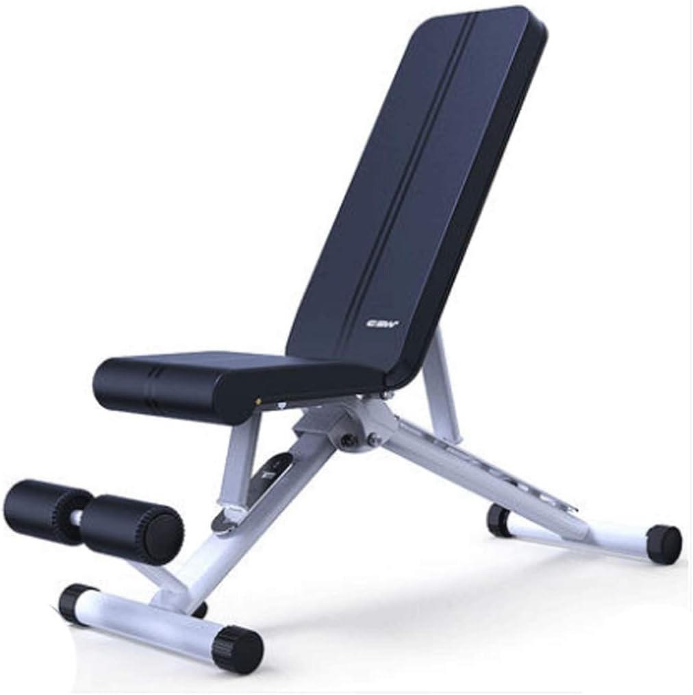 Gym Weight Bench Adjustable 90°Flat Bench Weightlifting Bed for Full Body Workout Multifunctional Foldable Fitness Flat Bench Weighted 1000 Lb Strength Training Benches (Color : Gray) (White)