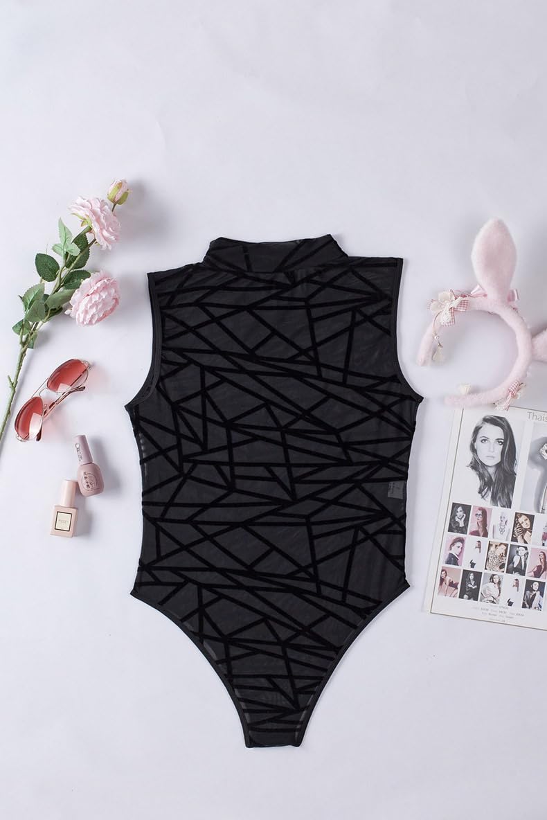 damskie body seksowne body z siateczki bez rękawów bodycon jednoczęściowy body eleganckie kombinezony kombinezon rozciągliwy t-shirt na imprezę trykomat bielizna klubowa