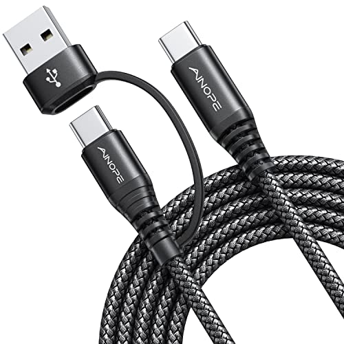 AINOPE USB C to USB C Cable, 6 FT USB C Cable Fast Charging with USB to USB C Adapter, 60W USB to USBC Cable for iPhone 17 Pro Max Air Type C Cable for iPhone 16/15/14/13/12 Samsung, Black