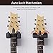 Ueteto Guitar Wall Mount Hanger, Hard Wood Base Guitar Hook Auto Locking for Acoustic, Classical, Electric, Bass Guitars, Ukuleles， 2 Pack.