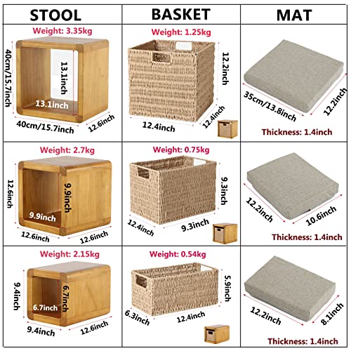 Repose-Pieds 3 pièces avec Coussin pour Optimiser les Petits Espaces - 3