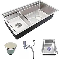 Cuba de Cozinha Gourmet Premium 78x43 Aço Inox Escovado Completa Brinovar