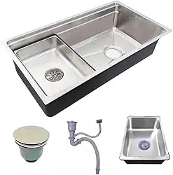 Cuba de Cozinha Gourmet Premium 78x43 Aço Inox Escovado Completa Brinovar