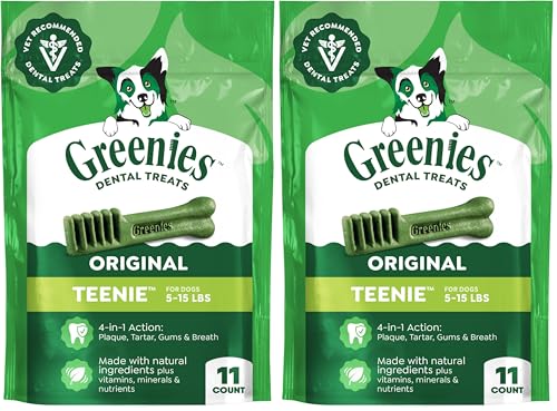 Image of Greenies Dog Treats, Original, 3 oz. | Dental Care | Natural | Teenie Size | Pack of 2