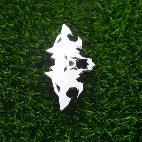Image of 1x Wolf Emblems 3D Tailgate Side Badges Logo Fit for Tsla Cybertruck Car Truck Motorcycles (Silver)