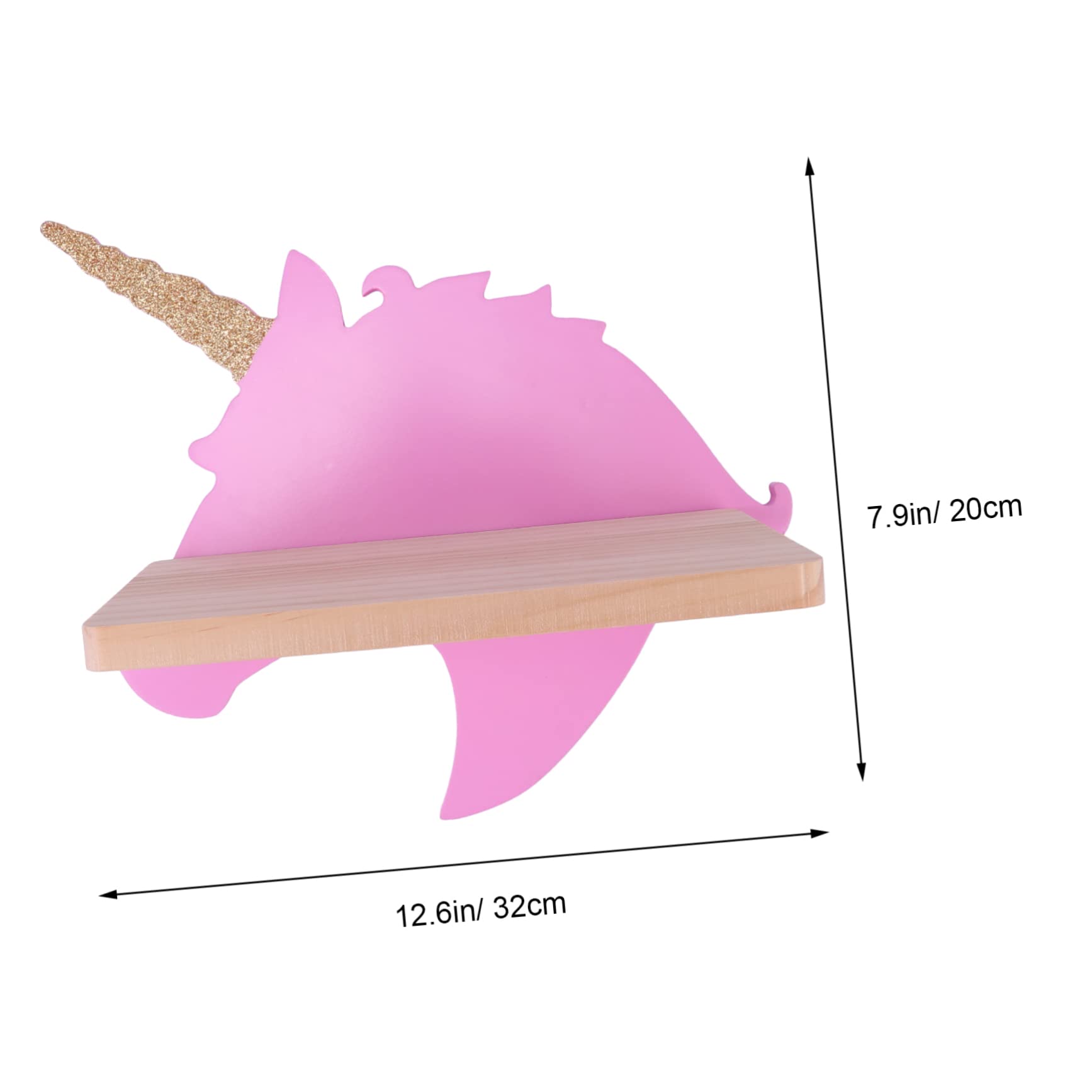VINTORKY 1Pc Adorable Unicorn Storage Organizer Mount Wooden Holder for Books Lotion Decor for Rooms Playrooms Stylish Home Decor