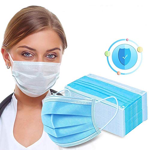 Goffdey 50Pcs Disposable Face Mask with 3 Layer Filter, 3 Ply Filter Breathable
