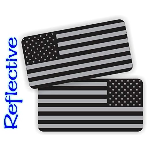 Pair - Reflective Stealthy American Flag Hard Hat Stickers | Black Ops Decals | Tactical Gear Survival Labels | USA Flags Toolbox Helmet Patriotic Old Glory