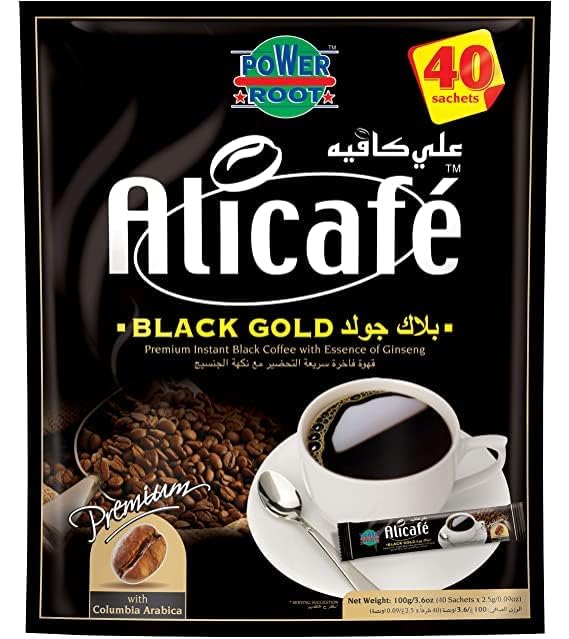 Alicafe Black Gold Sugar Free Instant Coffee with Ginseng – 40 Sachets – Premium Columbia Arabica Blend (Imported)-picture-15