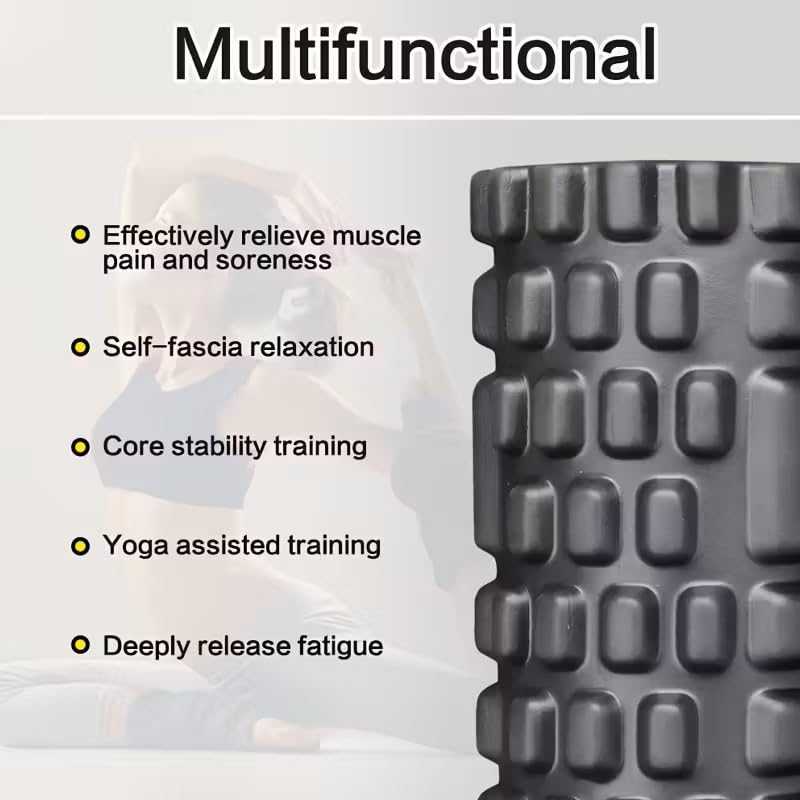 Image of PulGos Green Foam Roller 1 pack for Deep Tissue Massage | High-Density Acupressure Roller for Muscle Recovery, Back & Leg Pain Relief | Ideal for Yoga, Stretching, Home Workouts & Outdoor Use