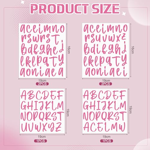 Image of 6 Sheets UV DTF Cup Wrap Name Stickers for Water Bottles Waterproof Custom Vinyl Decals Personalized Lettering Gift Stickers for 14-40oz Tumbler Cups Mugs DIY Craft (Pink)