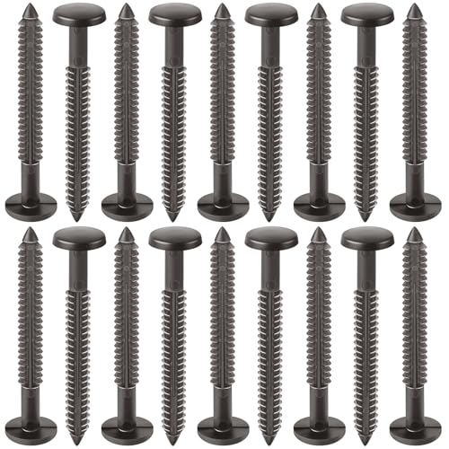 Image of Blulu 18 Pcs 3 Inch Vinyl Shutter Fastener Window Panel Peg Lok Pin Pegs Screws Shutter Spikes Anchor (Musket Brown)