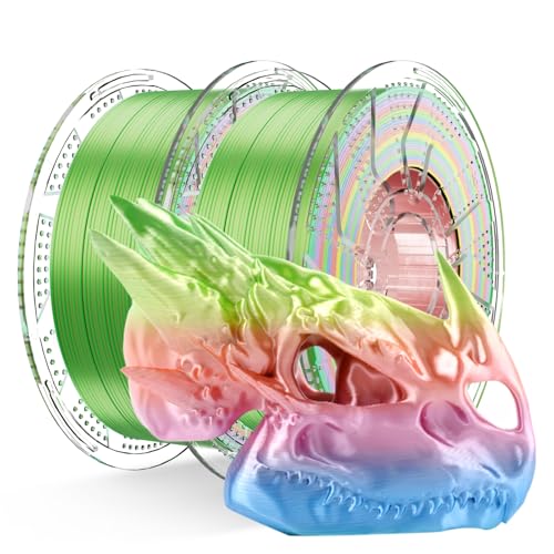 Image of Chitu Systems Conjure Silk PLA Filament, 2KG Spool (4.4lbs), 1.75mm Christmas Shiny Color Silk Rainbow 3D Printing Filament, + /-0.02mm, Fit Most FDM 3D Printers