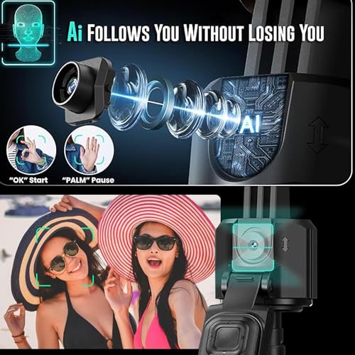 Image of Kratos K28 Premium Advanced AI Powered 70 Inch Auto Pop Up Aluminium Tripod with Smart Sensor,Auto Face Tracking,360 Rotating Stand for Professional Suitable for Mobile & Camera Vlogging