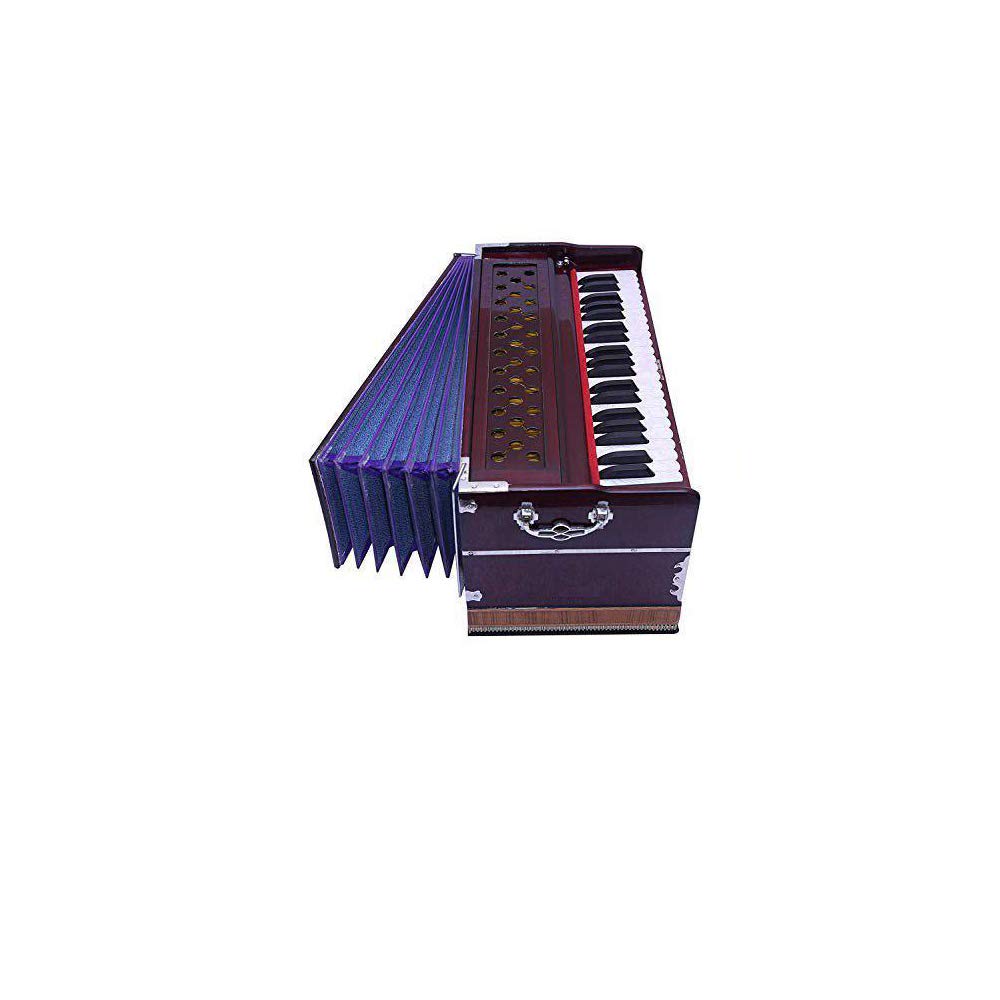 Harmonium 9 Stopper 2 Stimmzungen-Koppler-Funktion, 7-fach Faltenbalg, 42 Tasten, abgestimmt - 440 Hz, geeignet für Yoga, Bhajan, Kirtan, Shruti, Mantra