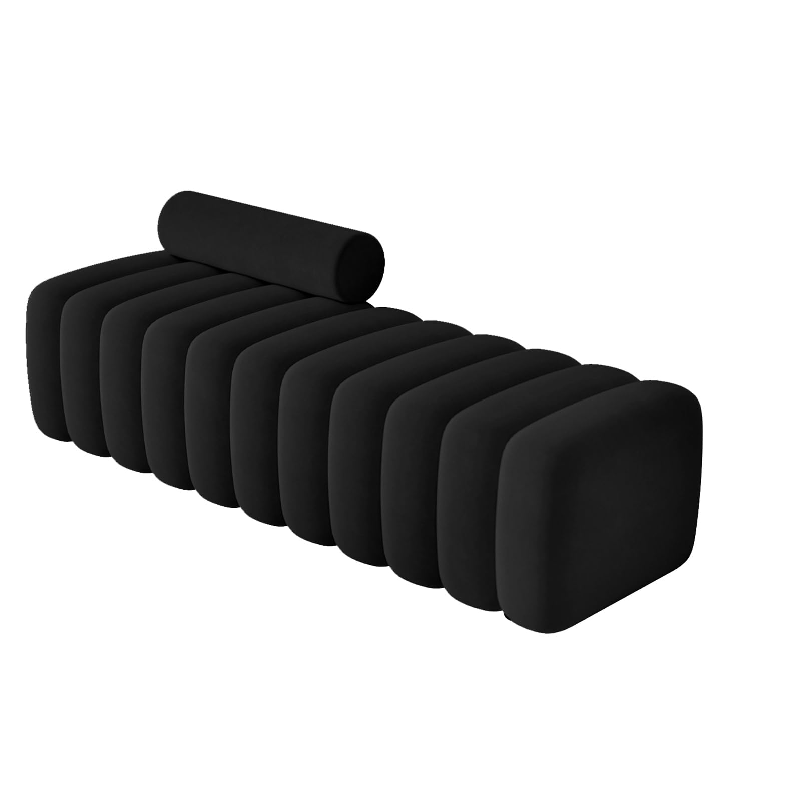 Banc élégant en bois noir de 40 cm de large avec repose-pieds doux haut de gamme