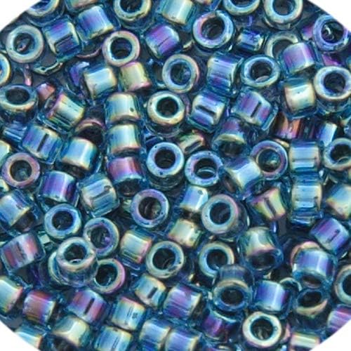 Miyuki Delica 11/0 - Blue AB Lined-Dyed DB0085-50gms Bag of Japanese Glass Beads