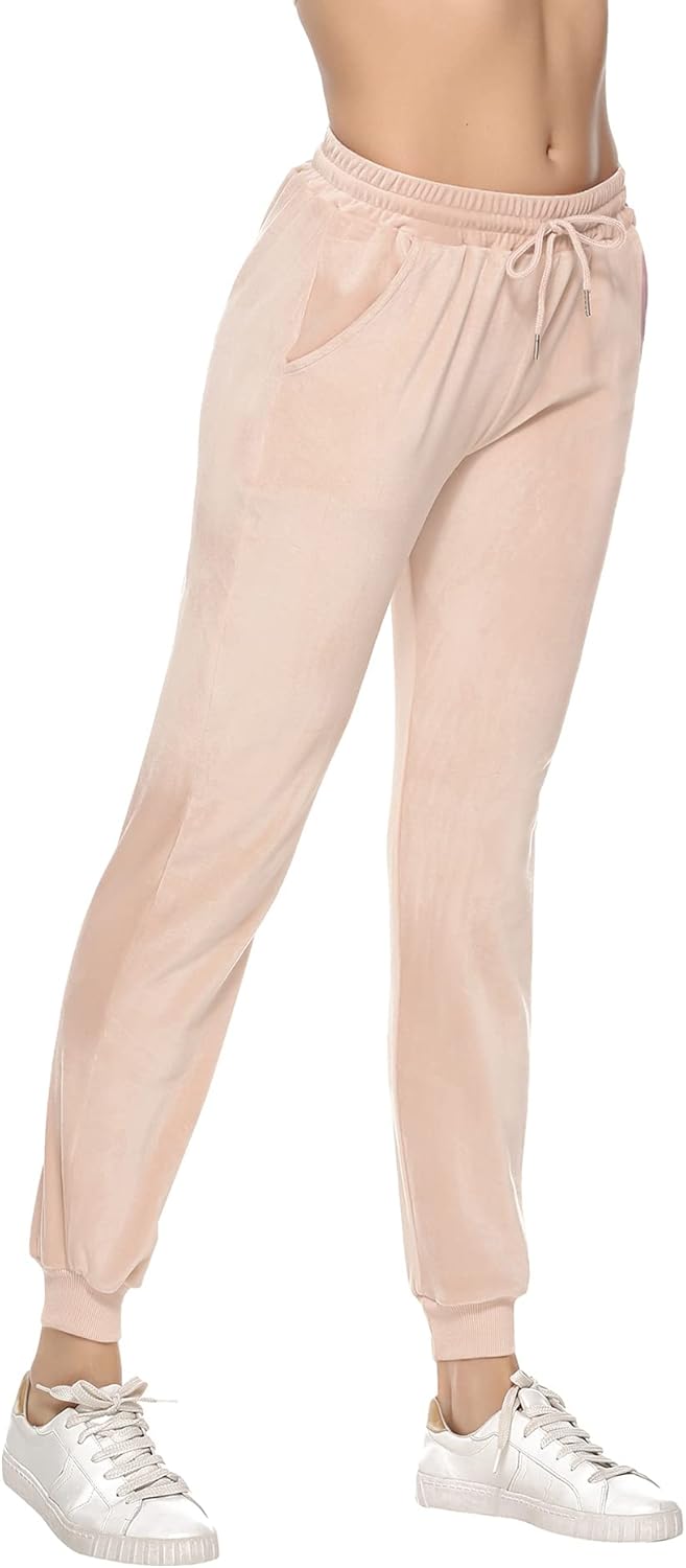 Youngull Velour Women's Joggers Pants Winter Casual Drawstring Running Sportswear Pants with Pockets Velvet Sweatpants - Image 3