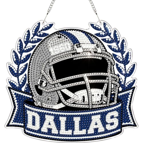 Aoryalps Football Diamond Art Hanging Kit, DIY Acrylic 5D Diamond Painting for Dallas Fans Home Wall Decor and Gift