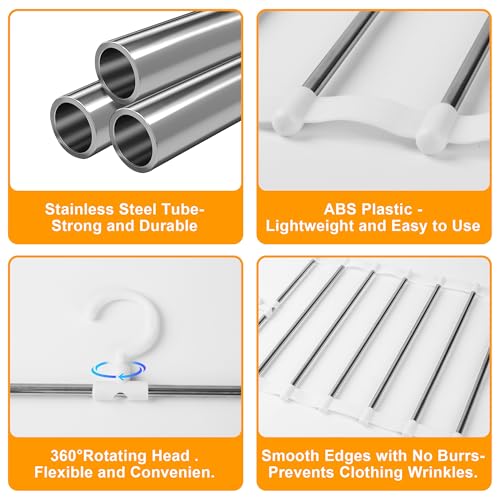 Hosenbügel, 3er-Pack Kleiderbügel Hosen Platzsparend, Faltbare Hosen Kleiderbügel, platzsparend im Kleiderschrank, geeignet für Hosen, Laken, Handtücher, Schals, Krawatten und Gürtel