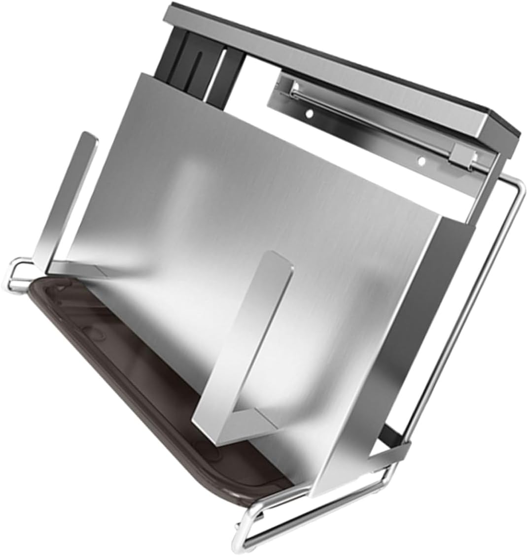 PRETYZOOM Multifunctional Knife and Chopsticks Storage Rack Stainless Steel Cutting Board Holder Adjustable Design for Kitchen Organizers