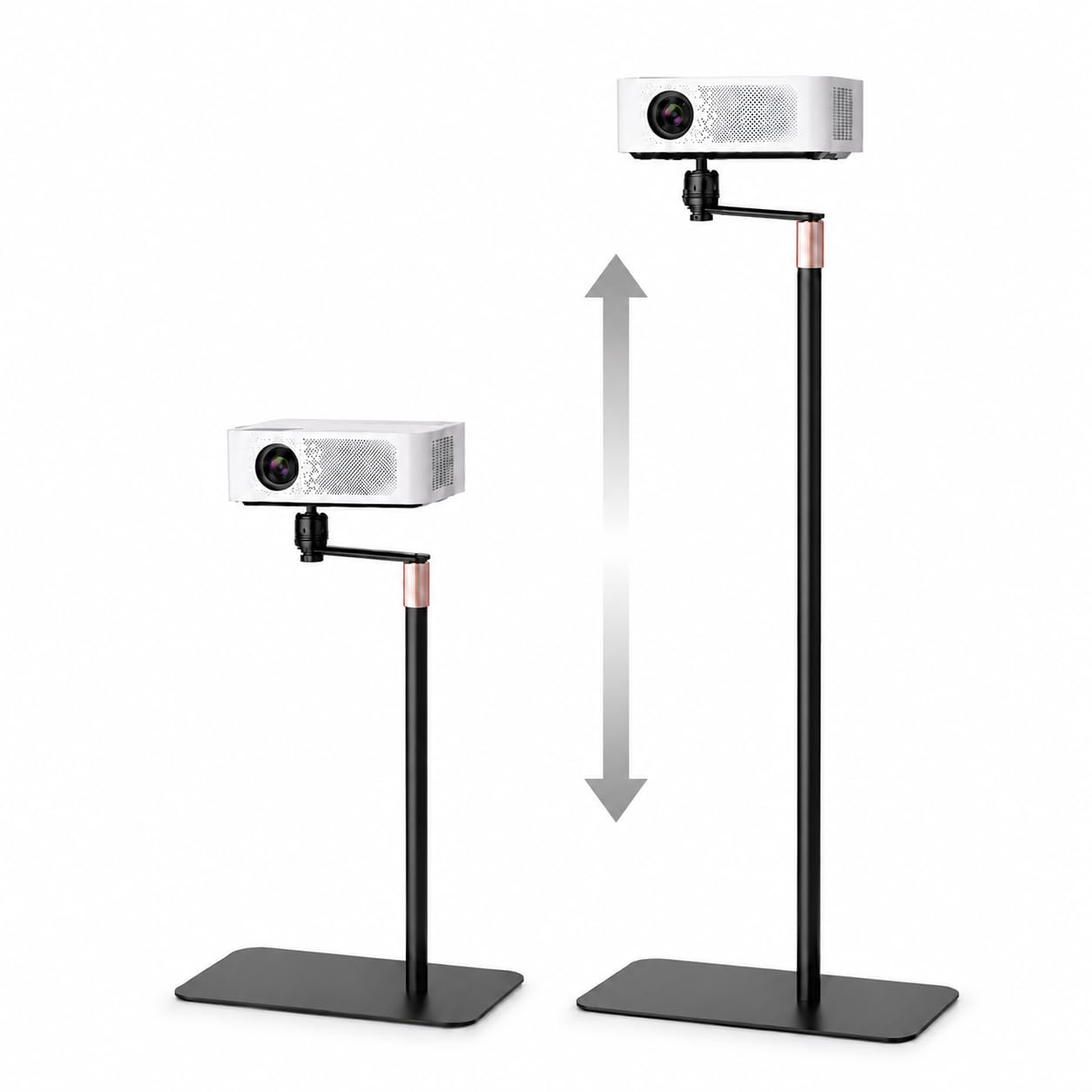 YEITBY Projector Floor Stand, 360° Swivel Adjustable Height Projector Mount