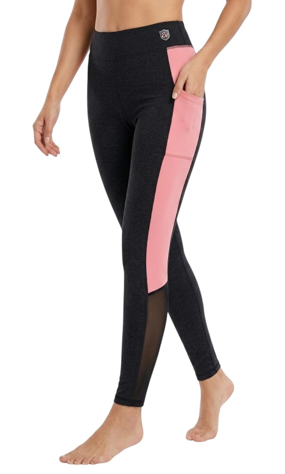 Gym Leggings for Women high Waist |Dual Colour, Breathable Mesh Panel, Side Pockets Workout Tights | Stretchy Activewear Yoga Pants for Running, Fitness & Training-picture-33