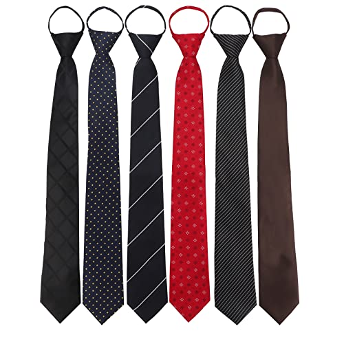Image of Mens Ties, Mens Zipper Ties Neckties for Men, Silky Zip Up Ties, Men's Pretied Ties Set