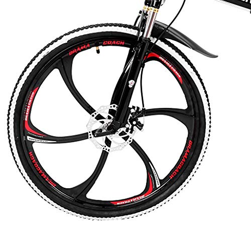 Outroad Mountain Bike 21 Speed 6 Spoke 26 in Shining SYS Double Disc Brake Bicycle Folding Bike for Adult Teens (Ship from US) (Red)