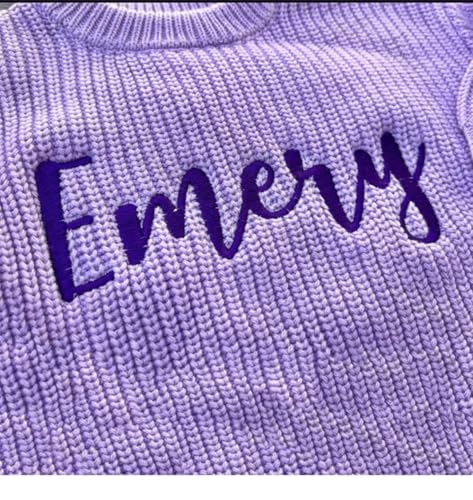 Personalized Baby Sweater,Embroidery Name Sister Sweater,Baby Girl Sweater,Baby Boy Sweater,Newborn Sweater,Baby Knit Sweater,Toddler Christmas Sweater (5T)4