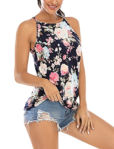 Image of LouKeith Womens Tank Tops Casual Flowy Printed Vest Shirts Sleeveless Cotton Soft Summer Tees Blouses