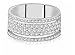925 Sterling Silver Shiny Full Diamond Ring - Cubic Zirconia Multi Row Eternity Engagement Wedding Band for Women (US Code 9)
