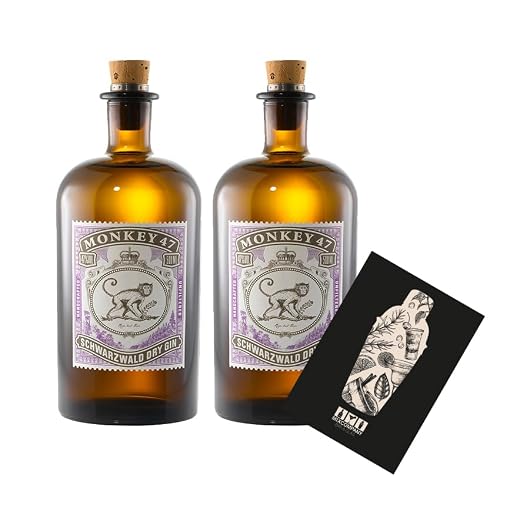 Monkey 47 2er Set Schwarzwald Dry Gin 0,5 (47% vol) unfiltered handcrafted - [Enthält Sulfite]