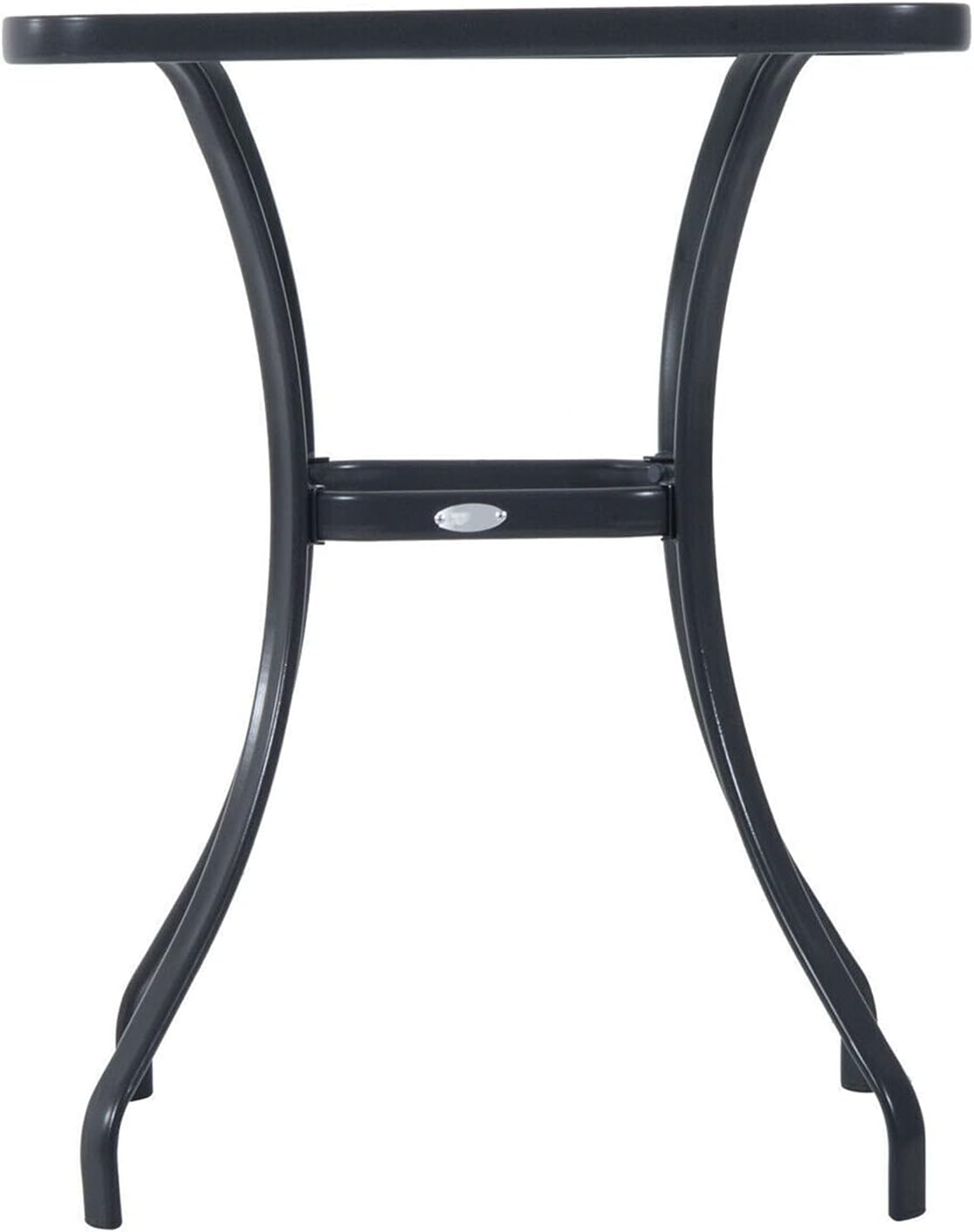 Garden Patio Furniture Square Steel & Tempered Glass Bistro Outdoor Table : Patio, Lawn & Garden