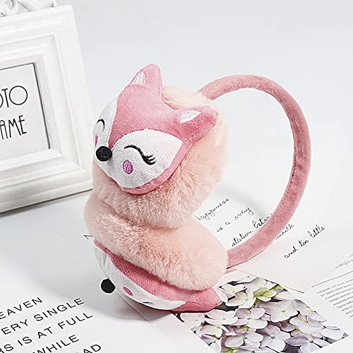 Holiberty Kids Winter Earmuffs Cute Deer Horn Fox Ear Warmers Baby Girls Furry Fur Ear Muffs Covers Headband Xmas Gift2