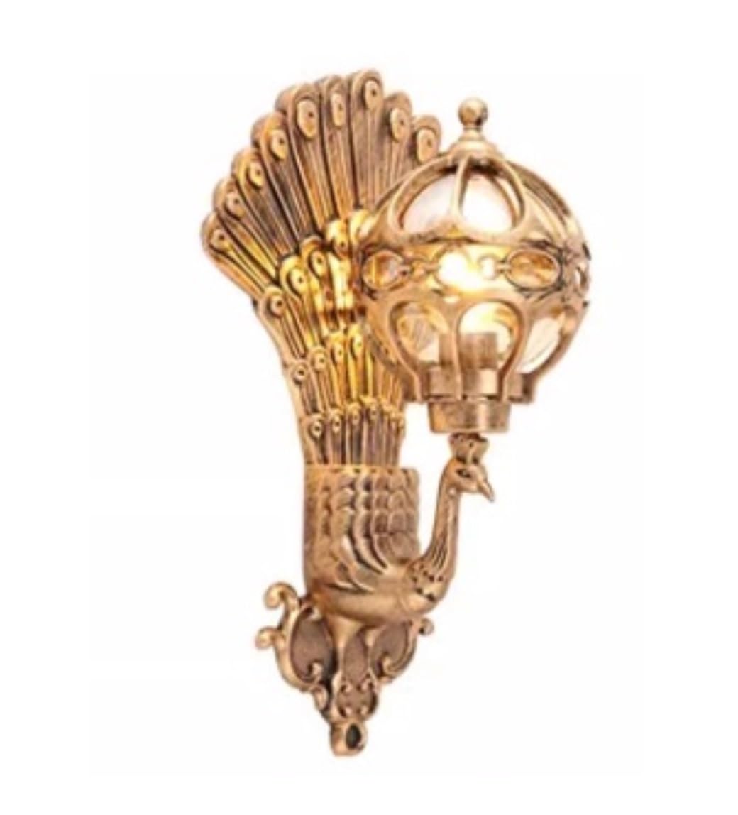 CVdrtyED Outdoor Wall Lights Peacock Outdoor Wall Lights Aluminium Glass Garden Lamps Waterproof Exterior Sconce for Community Villa Aisle Durable Porch(B)