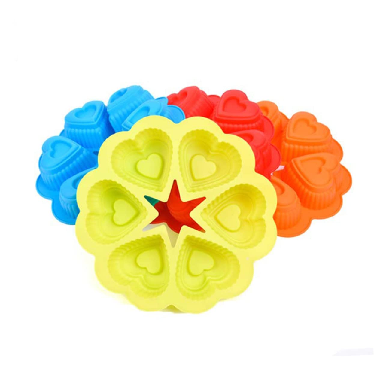 TOPBATHY 3 Pezzi 6 Cuori in Silicone Per Decorare Torte E Dolci Al Cioccolato