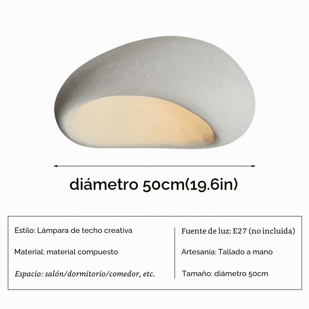 Lámpara De Techo Moderna Plafon Luz E27 Techo De Resina Estilo Wabi-sabi Lámpara De Suspensión Farmhouse Decor Para Bar Cocina Mesa Comedor Dormitorio Habitacion(A,50)