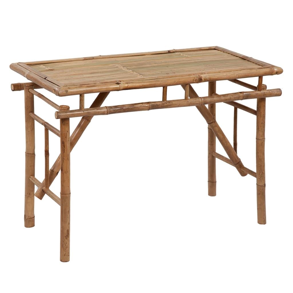 vidaXL Mesa Plegable de Jardín de Bambú Camping Pícnic Portátil Café Tropical Patio Balcón Exterior Mueble para Familia Hogar Diversión