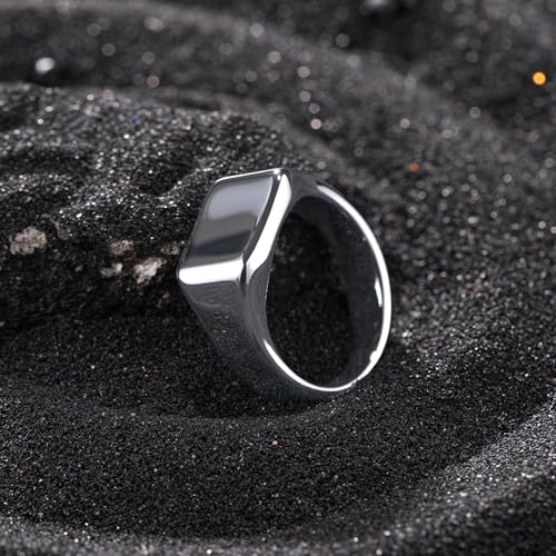 King Will Men's Tungsten Signet Rings Thumb Pinky Biker Band Ring For Men High Polished Plain Wedding Statement Ring Comfort Fit Size 7-12 - Image 4