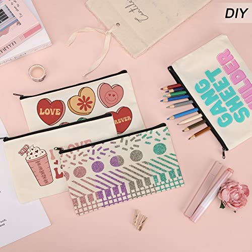 Eoout 16Pcs Blank Canvas Zipper Pouch For Diy Craft, Canvas Makeup Bags With Zipper, Canvas Cosmetic Bag Multi-Purpose Travel Bags (8.3×5Inch) #TOP4